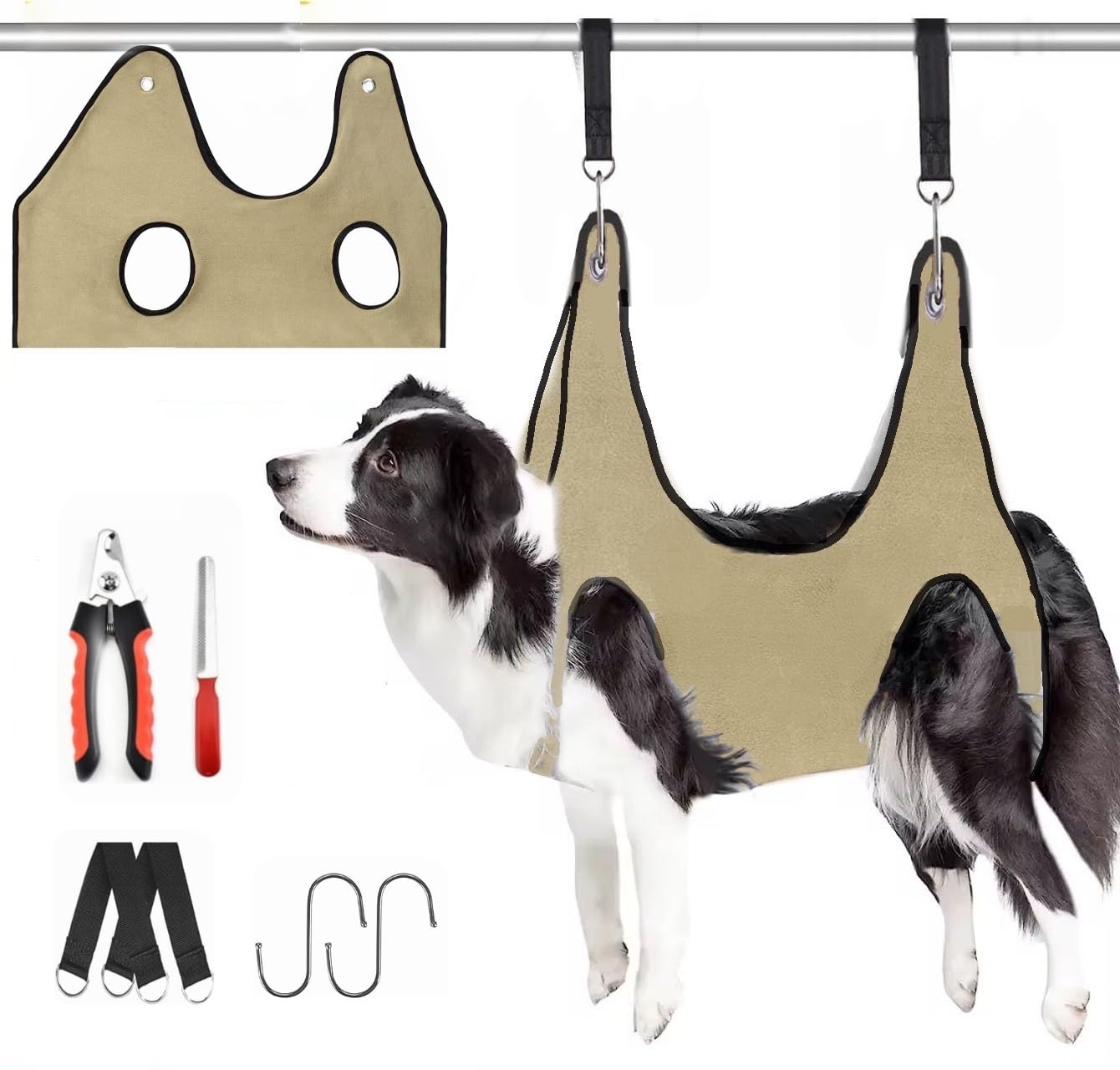 大特価❣️犬用トリミングツール7点セット3 L大容量防塵カップブラウン